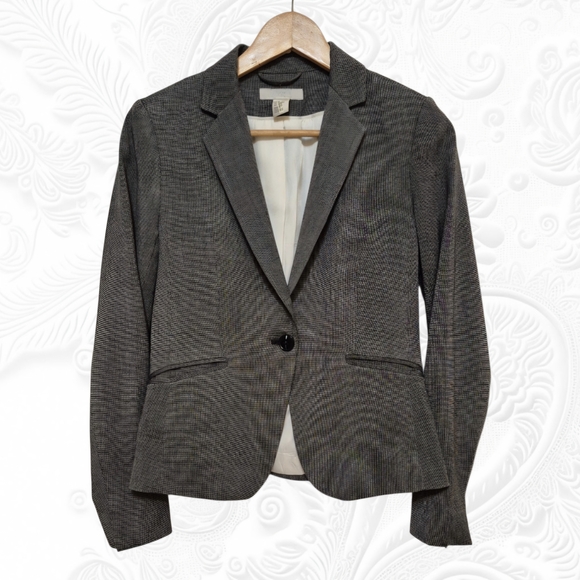 H&M Gray Fitted One-Button Blazer Suit Jacket, Xsmall - Picture 3 of 10